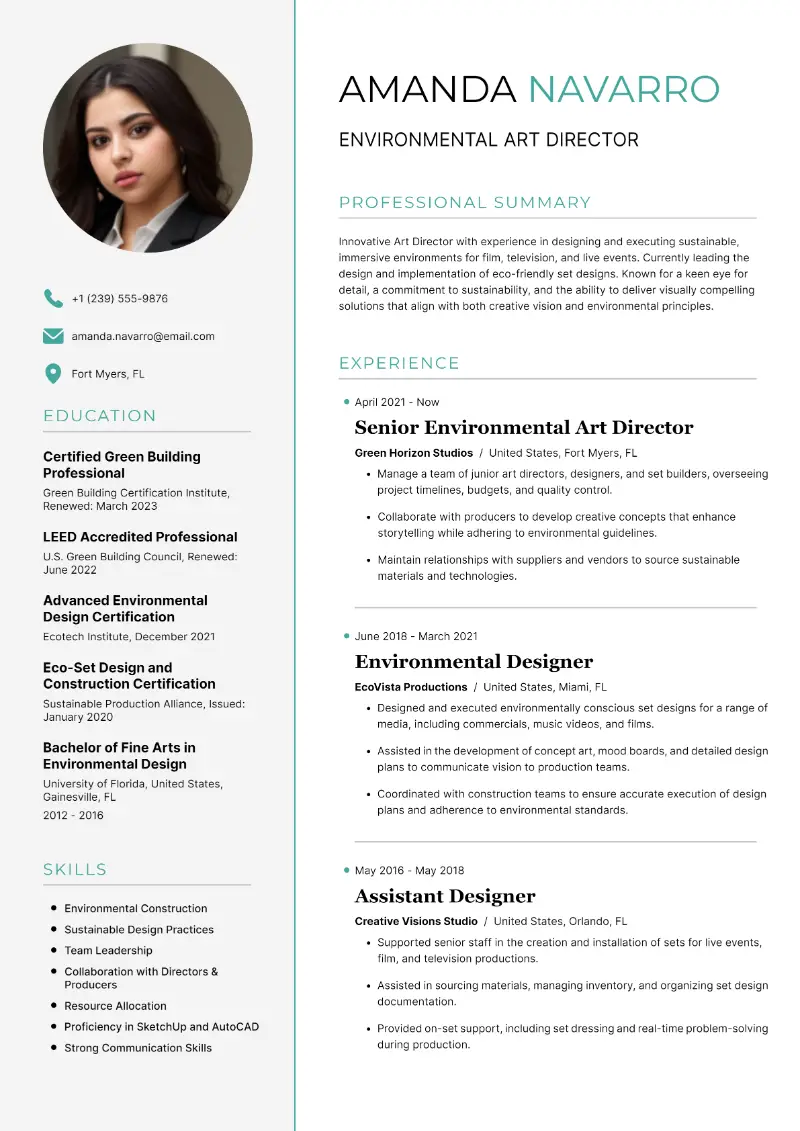 Environmental Art Director Resume Environmental Art Director Resume