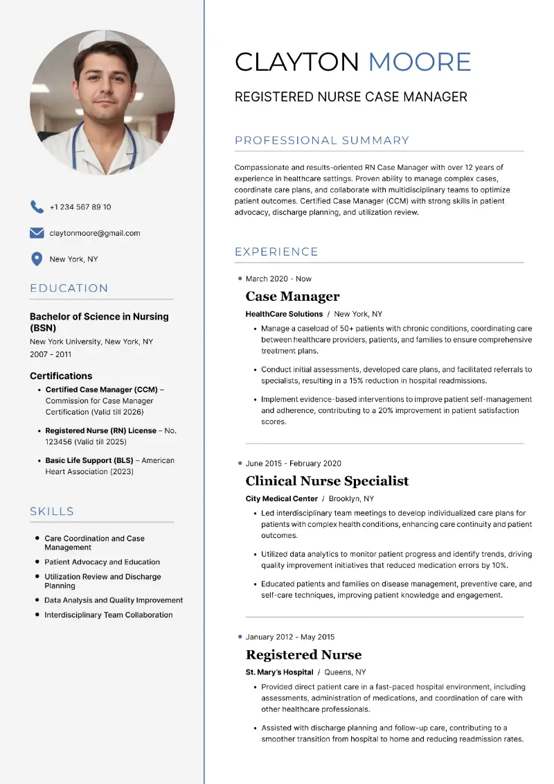 Registered Nurse Case Manager Resume Registered Nurse Case Manager Resume