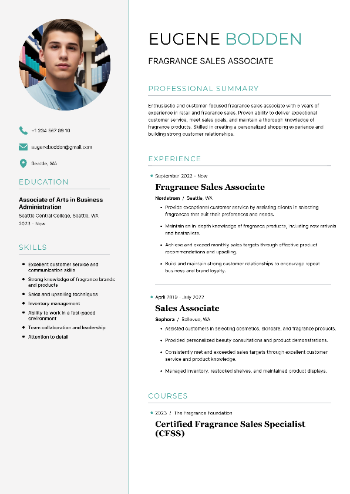 Fragrance Sales Associate Resume Fragrance Sales Associate Resume