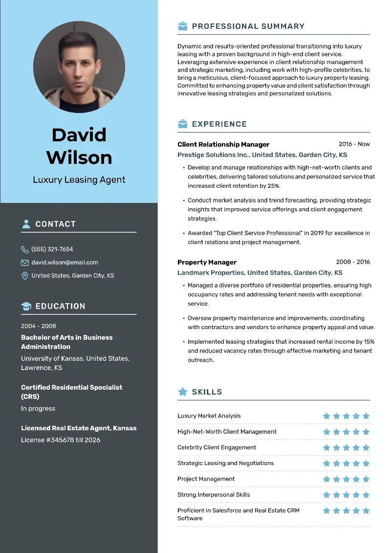 Luxury Leasing Agent Resume