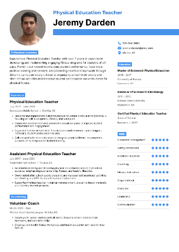 Physical Education Teacher Resume Physical Education Teacher Resume
