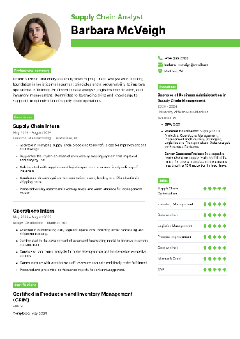 Supply Chain Analyst Resume Supply Chain Analyst Resume