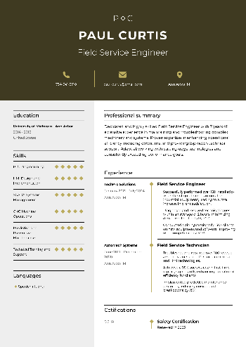 Field Service Engineer Resume