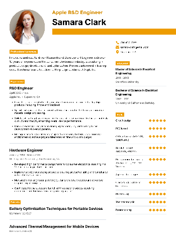 Apple R&D Engineer Resume Apple R&D Engineer Resume