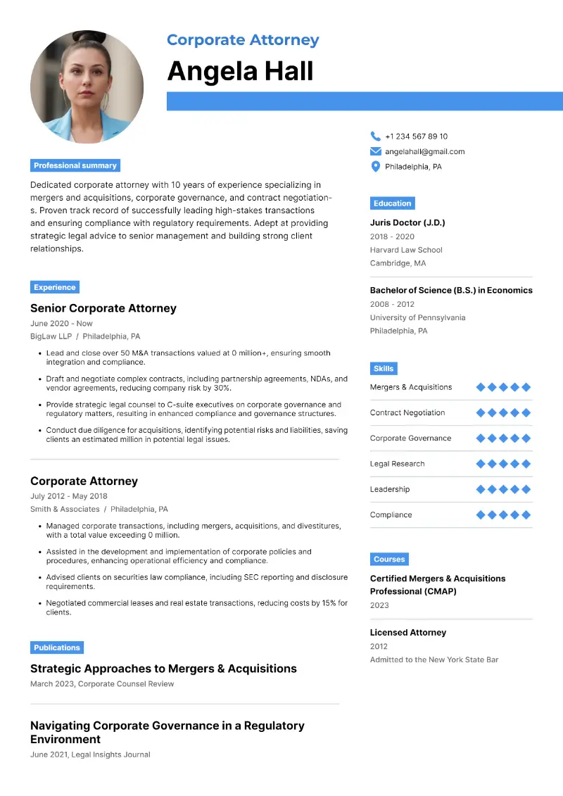 5 Attorney Resume Examples with Writing Tips