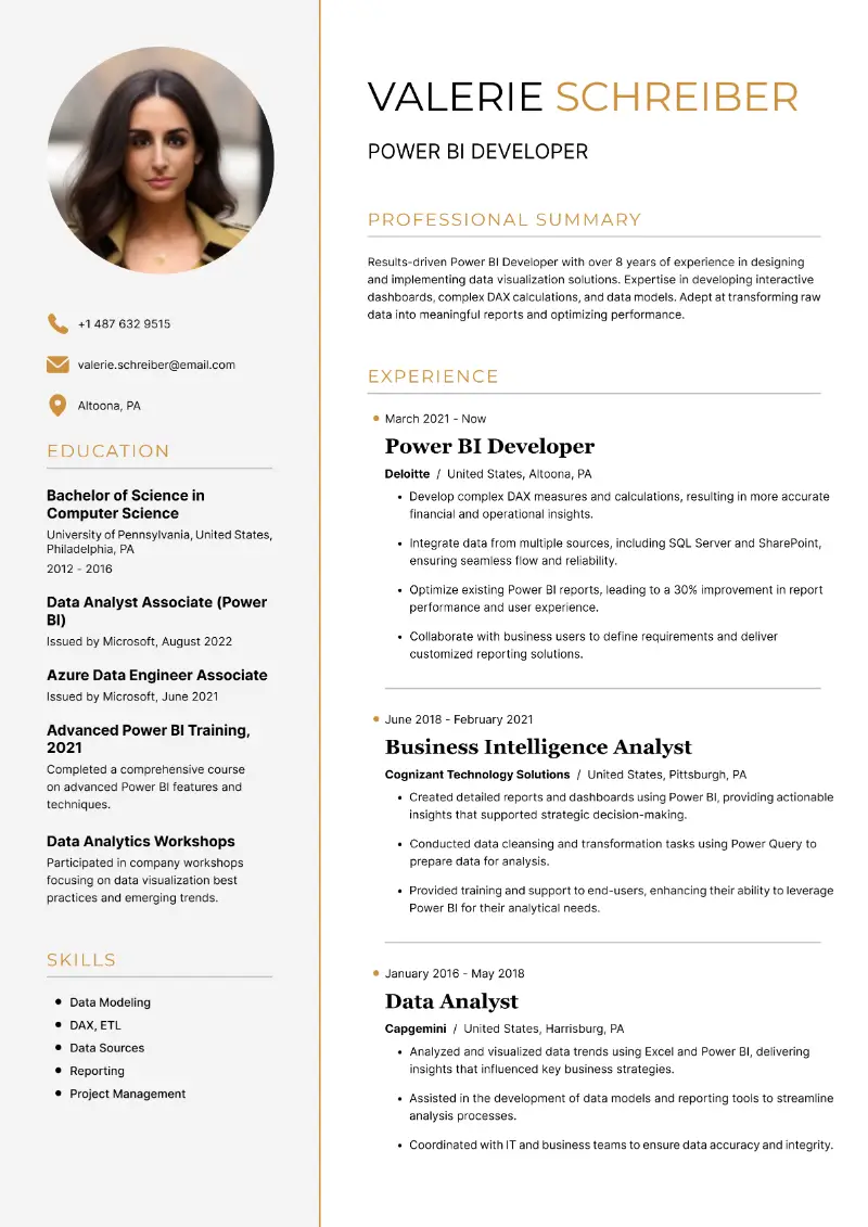 Power BI Developer Resume Examples & Templates for 2024