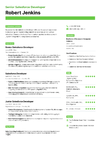 Senior Salesforce Developer Resume Senior Salesforce Developer Resume