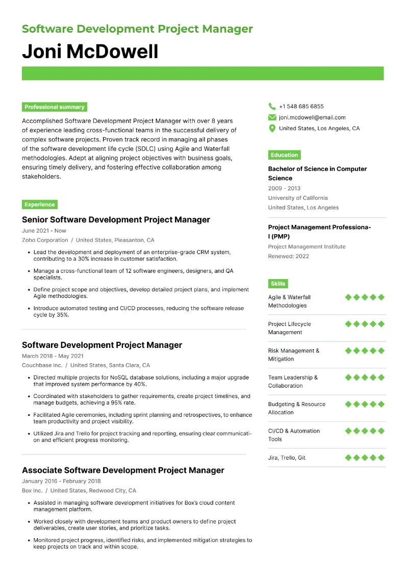 4 Technical Project Manager Resume Examples for 2024