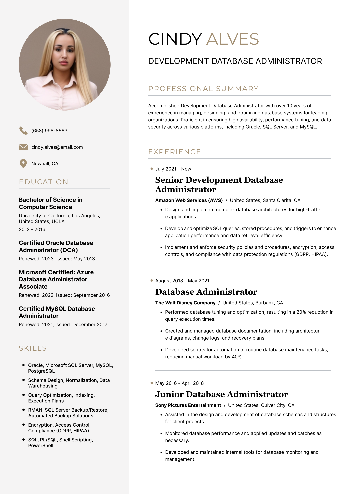 Development Database Administrator Resume Development Database Administrator Resume