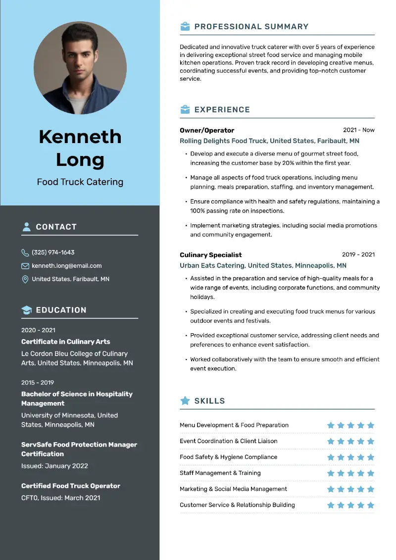 Catering Resume Examples and Templates 2024