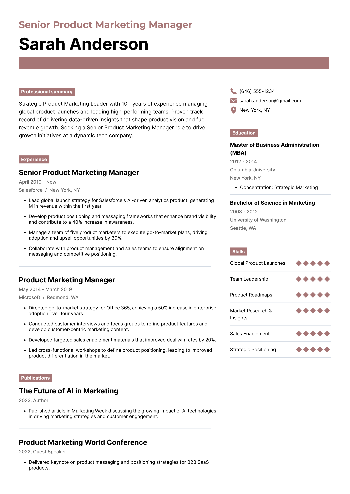 Senior Product Marketing Manager Resume Senior Product Marketing Manager Resume