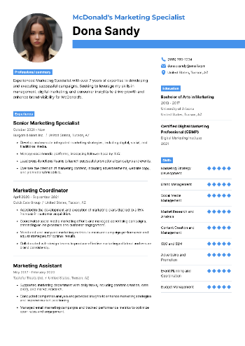 McDonald's Marketing Specialist Resume McDonald's Marketing Specialist Resume