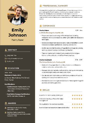 Pastry Baker Resume Pastry Baker Resume