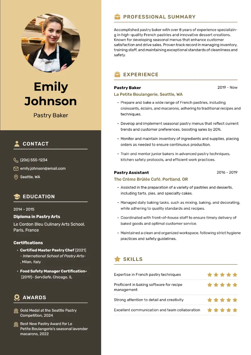 4 Baker Resume Examples and Templates