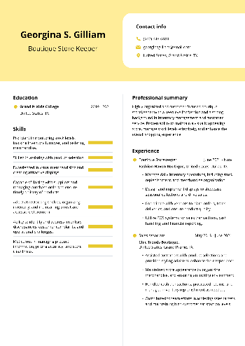 Boutique Store Keeper Resume Boutique Store Keeper Resume