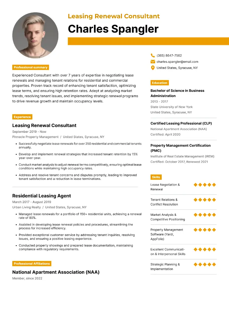 4 Leasing Consultant Resume Examples and Templates