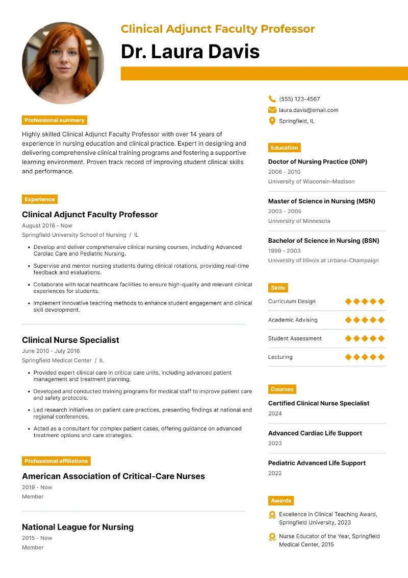 4 Adjunct Professor Resume Examples and Expert Tips