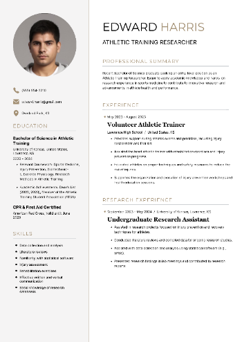 Athletic Training Researcher Resume Athletic Training Researcher Resume