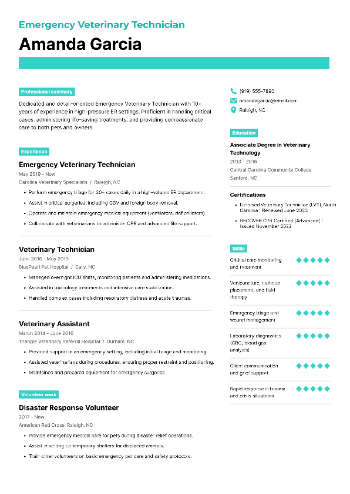 Emergency Veterinary Technician Resume Emergency Veterinary Technician Resume