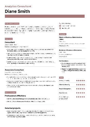 Analytics Consultant Resume Analytics Consultant Resume