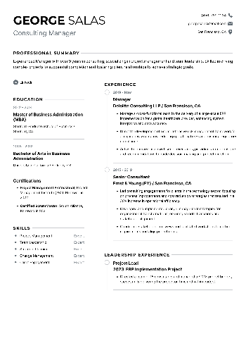 Consulting Manager Resume Consulting Manager Resume