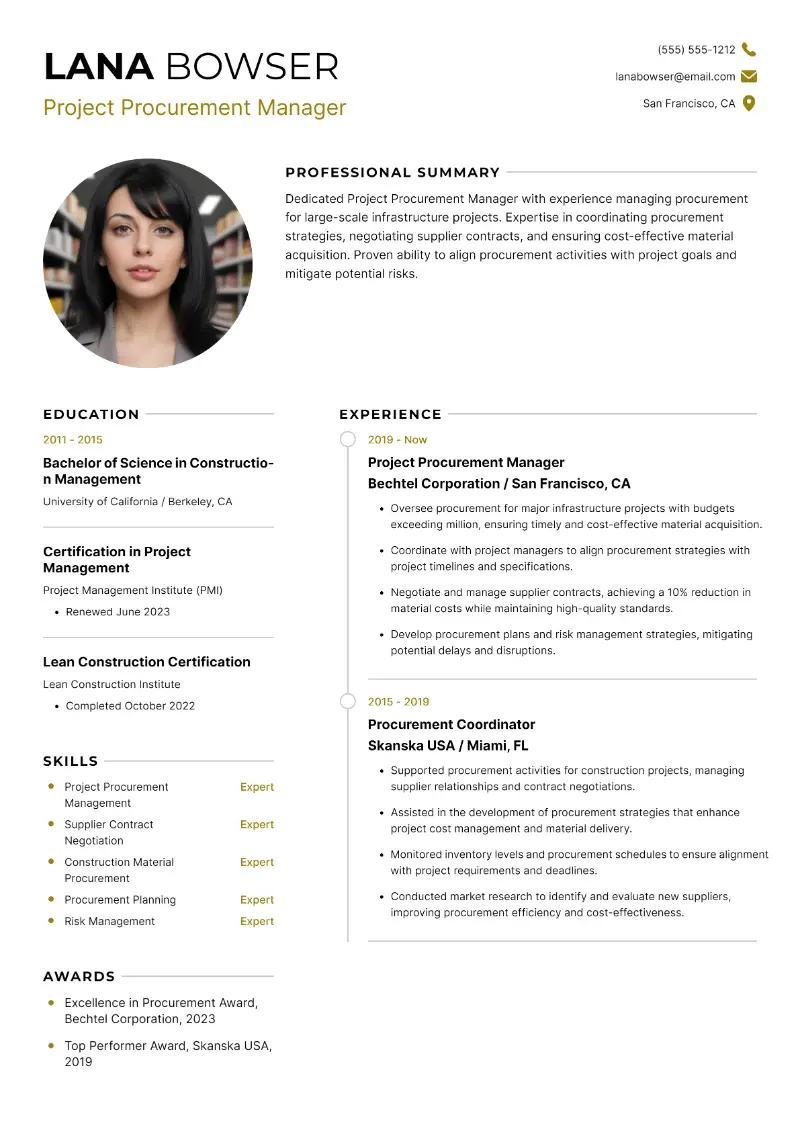 Project Procurement Manager Resume Project Procurement Manager Resume
