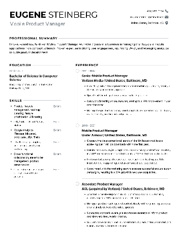 Mobile Product Manager Resume Mobile Product Manager Resume