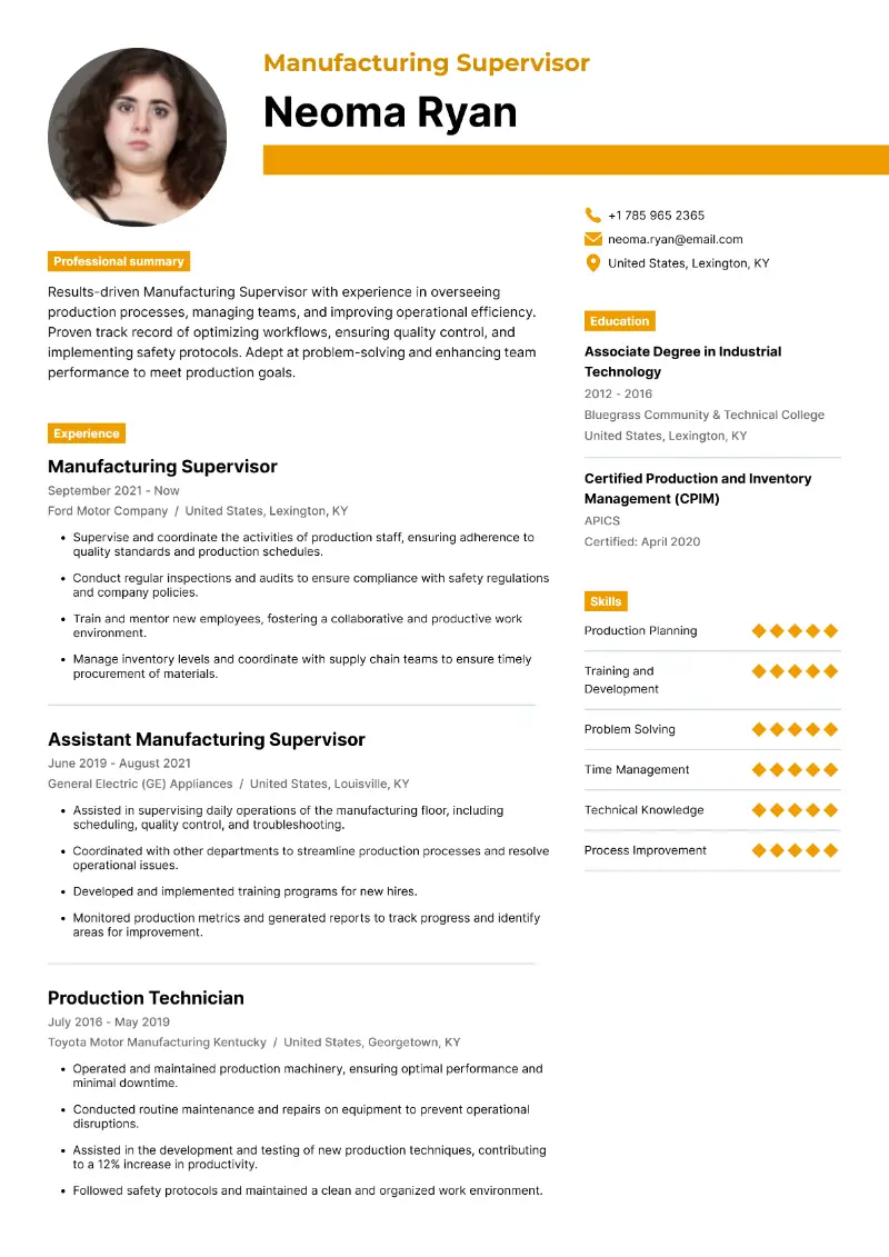 20 Supervisor Resume Examples and Templates for 20