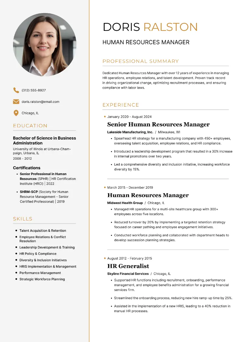 Human Resources Manager Resume Human Resources Manager Resume