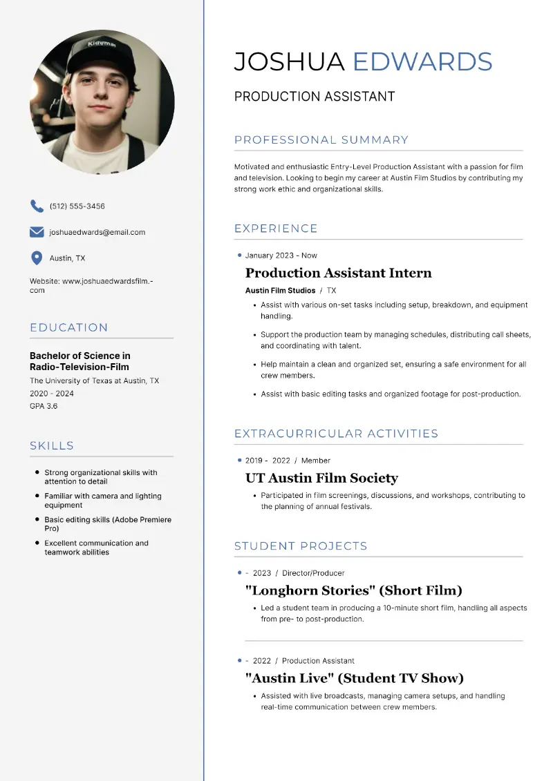 Production Assistant Resume Production Assistant Resume