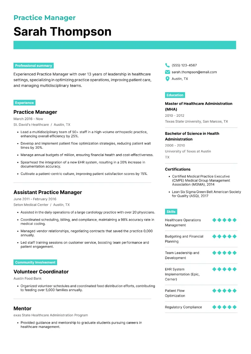 4 Medical Office Manager Resume: Examples and Key Tips