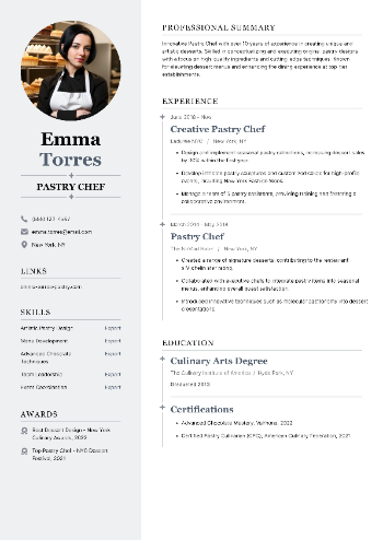 Pastry Chef Resume Pastry Chef Resume