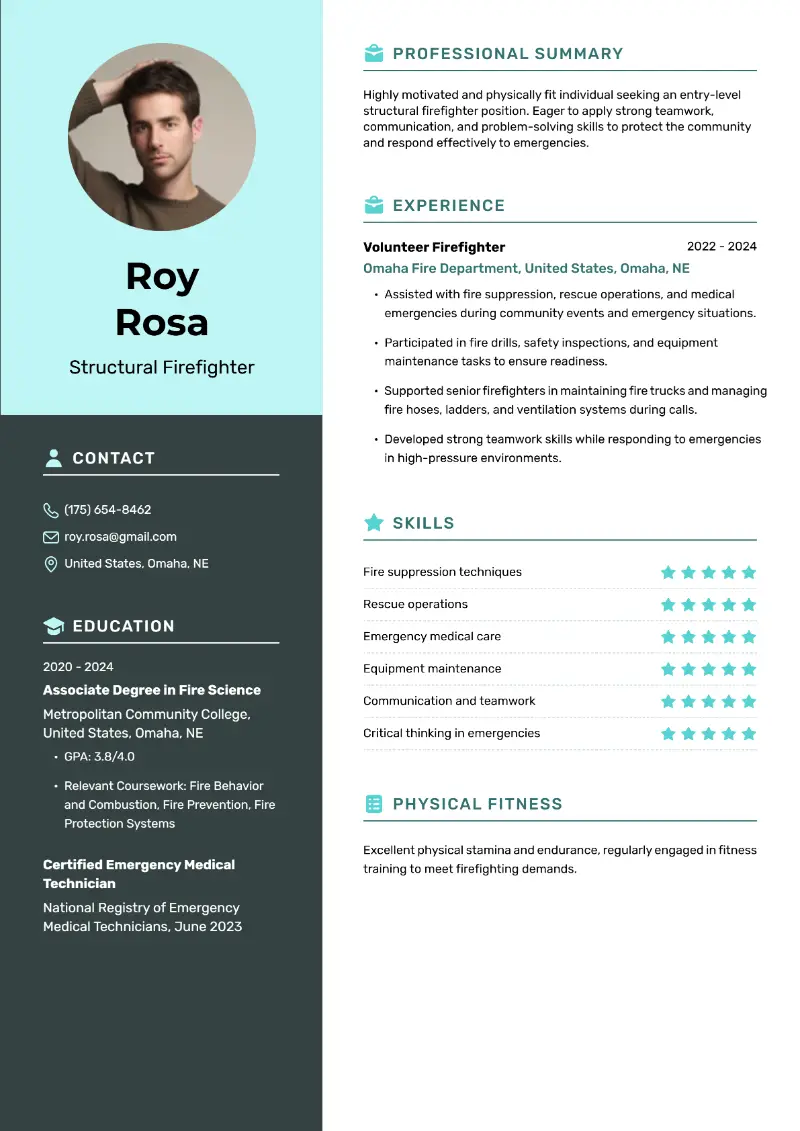 Structural Firefighter  Resume
