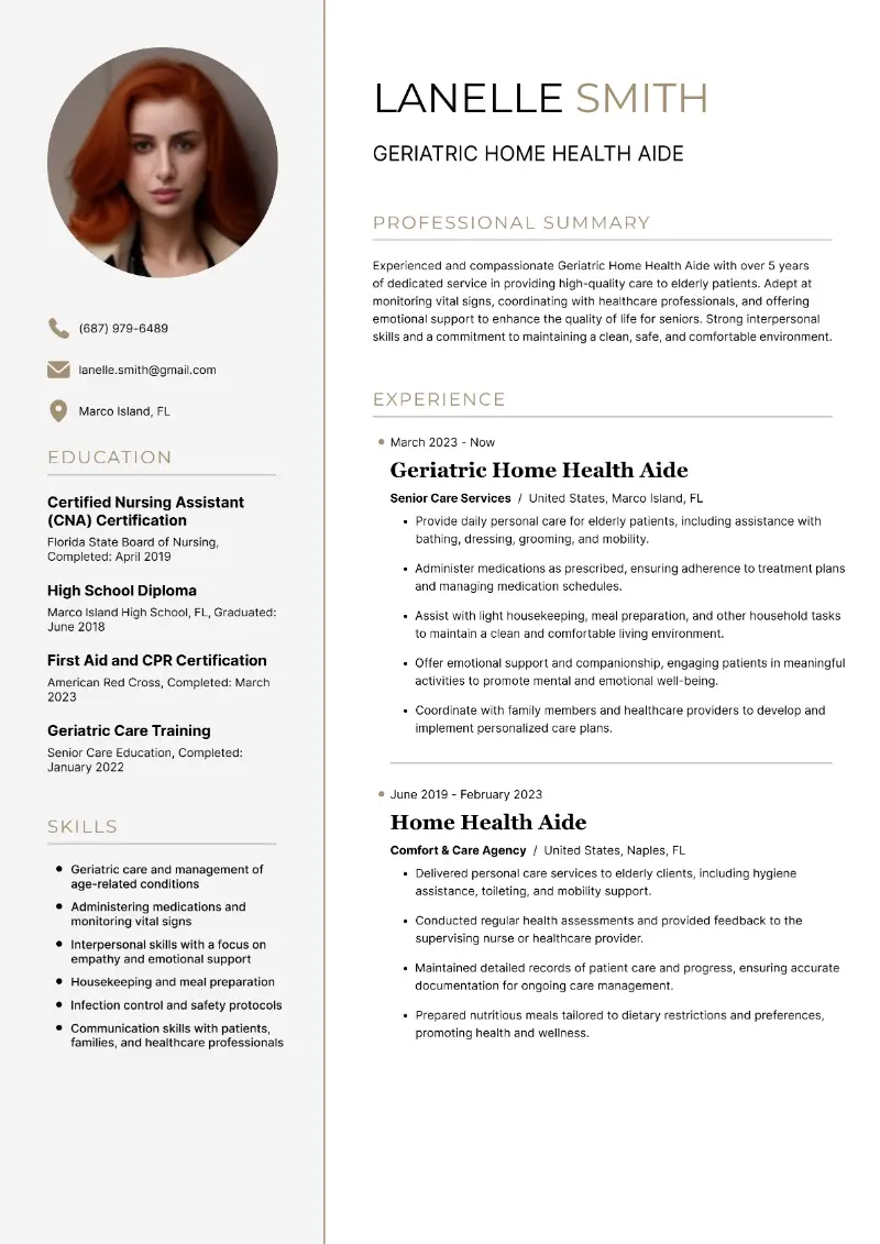 Home Health Aide Resume Examples and Writing Tips for 2024