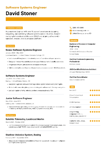 Software Systems Engineer Resume Software Systems Engineer Resume