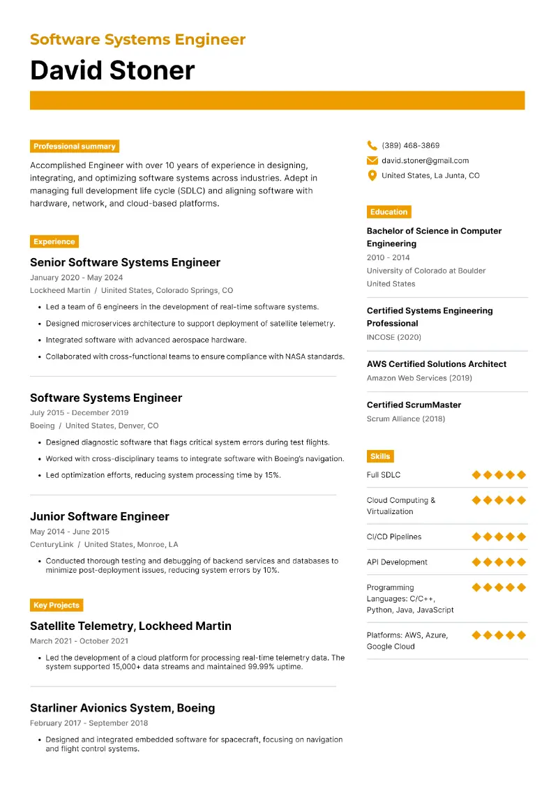 Systems Engineer Resume Examples and Templates for 2024