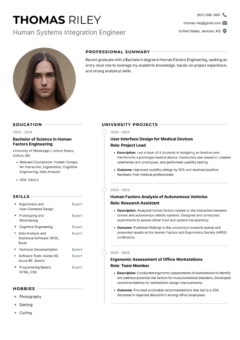 Human Systems Integration Engineer Resume Human Systems Integration Engineer Resume