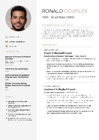 Youth Volleyball Coach CV