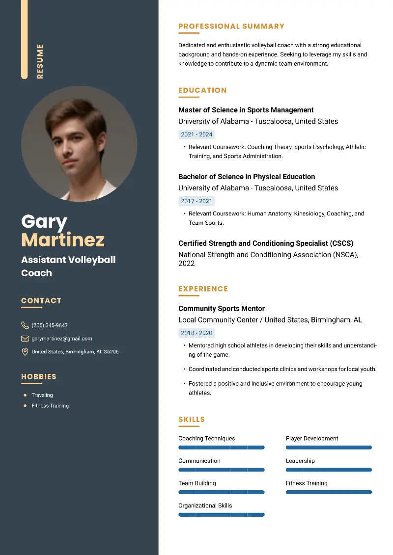 Assistant Volleyball Coach Resume Assistant Volleyball Coach Resume