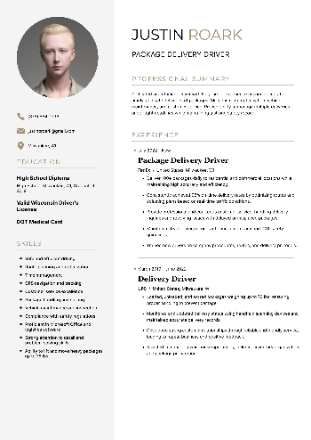 Package Delivery Driver Resume Package Delivery Driver Resume