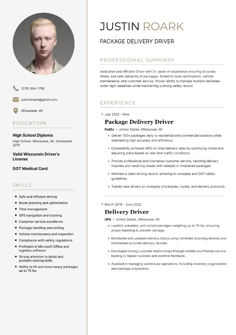 Delivery Driver Resume Examples and Templates (2024)