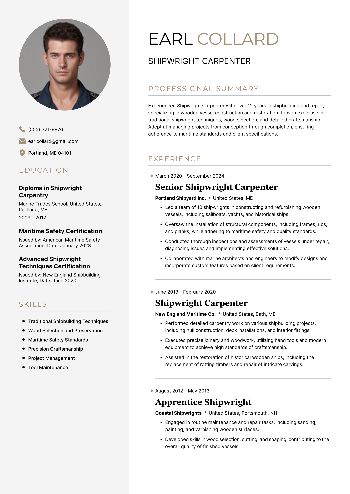 Shipwright Carpenter Resume