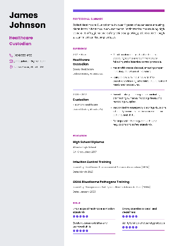 Healthcare Custodian Resume Healthcare Custodian Resume