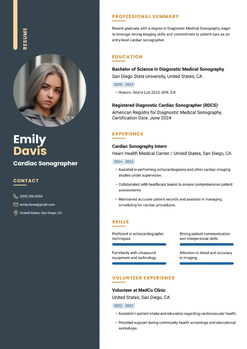 Cardiac Sonographer Resume Cardiac Sonographer Resume