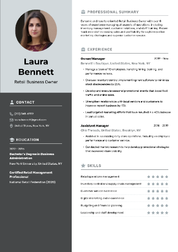 Retail Business Owner Resume Retail Business Owner Resume