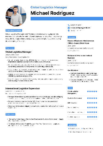 Global Logistics Manager Resume Global Logistics Manager Resume