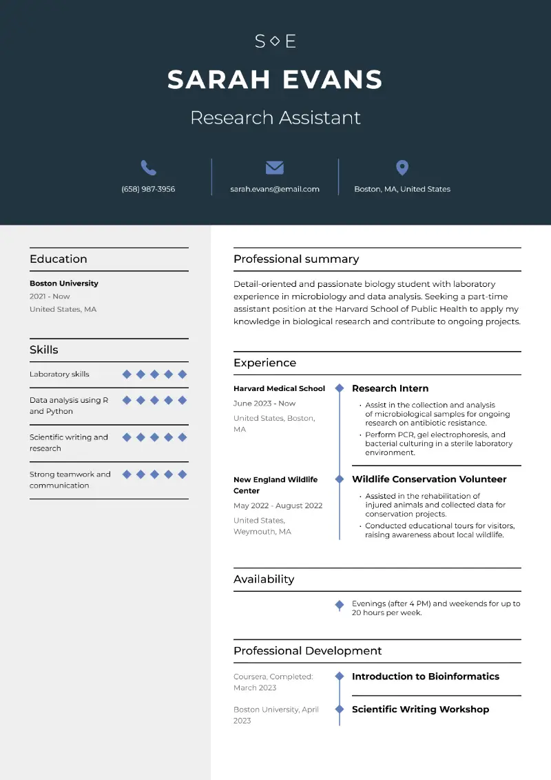 Biomedical Science CV Examples and Writing Guide