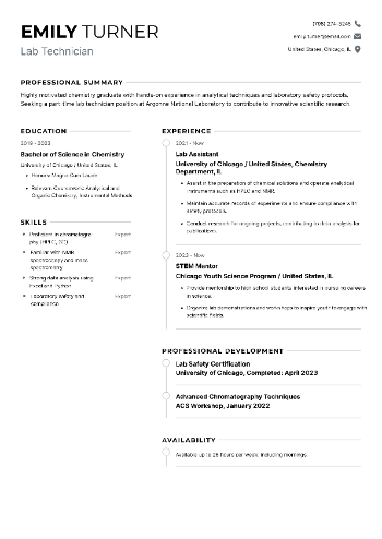 Lab Technician CV