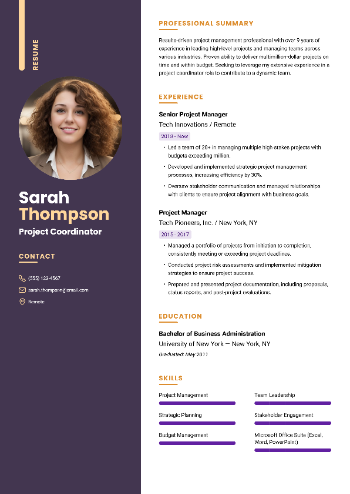 Project Coordinator Resume Project Coordinator Resume