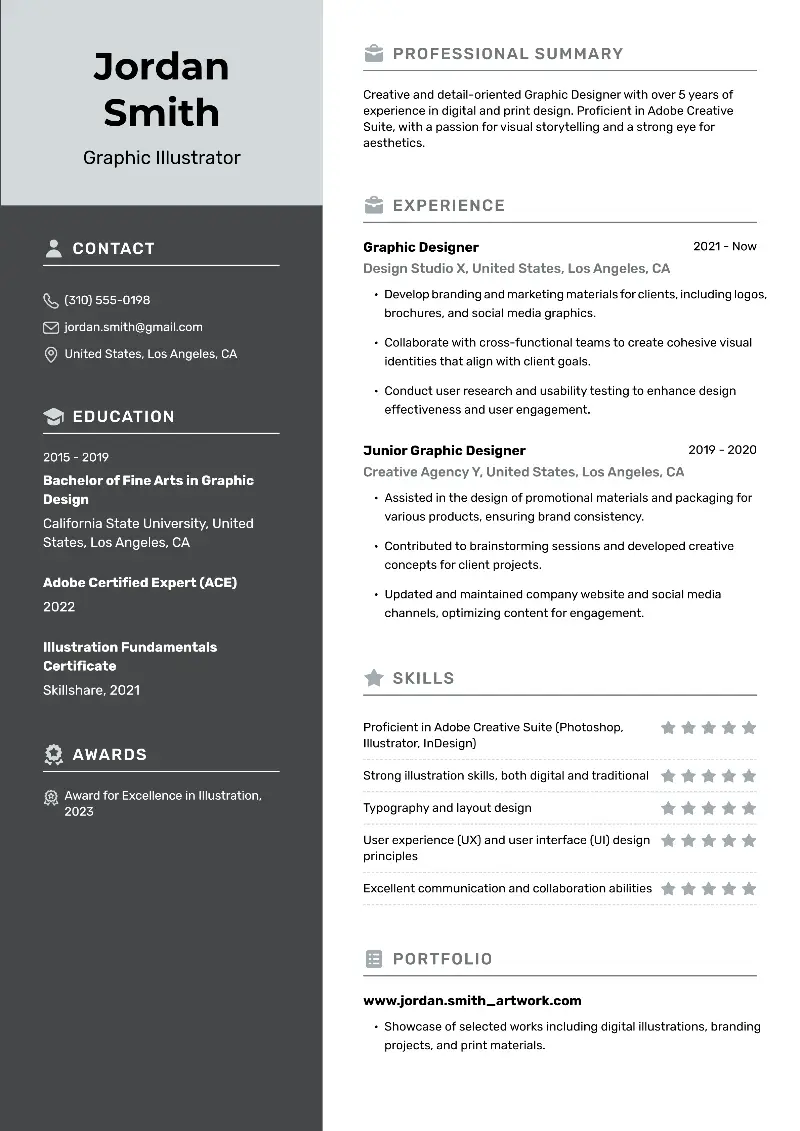 5 Illustrator Resume Examples and Templates for 2024